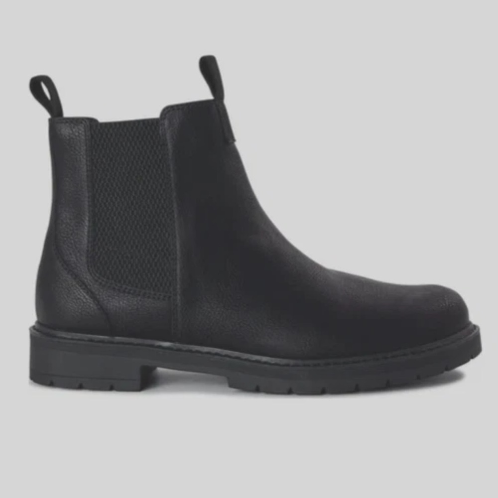 Black Leather Chelsea Boots